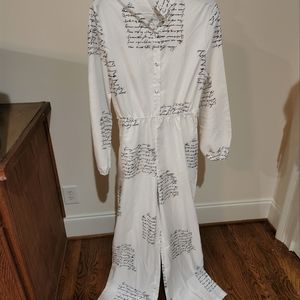 Jumpsuit, Size L but fits like a small, black and white